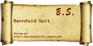 Bernfeld Solt névjegykártya
